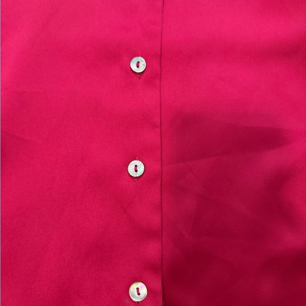 Rachel Zoe Pink Fuchsia Blouse Size M Minimalist Chic Work Top - Picture 4 of 5